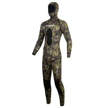 1,5 мм Нов водолазный костюм Дълбоководно камуфляжный слънцезащитен костюм с качулка, самостоятелна неопрен за гмуркане от две части