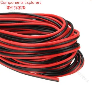 10 М луженая мед 22AWG 2 Pin Червен Черен САМ PVC електрически кабел кабел