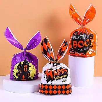 100 бр., опаковки за шоколадови бонбони на Хелоуин, чанта за детски подаръци, бисквити, ръчно изработени, Предястие