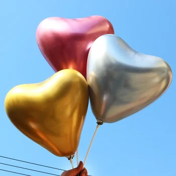 10шт 12-инчов балон от латекс с цвят на метал любов, рожден ден, сватба атмосфера, фоново украса, балон на едро