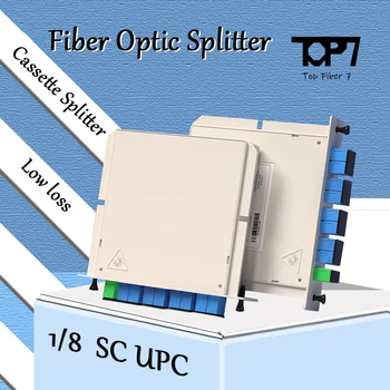 10шт 1X8 SC UPC Оптична Дек Скоростна FTTH Оптичен Конектор SC UPC АД 1X8 Оптични Разветвительная Касетка