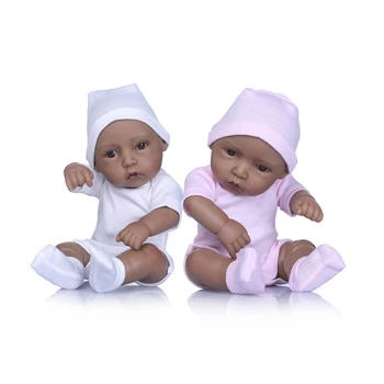 11-Инчови Подмладена Черните силиконови кукли-Реборн за Новородени Bebes Reborn Realista Кукла за момичета, подарък играчка за баня