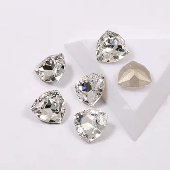 12 мм блестящи прозрачни кристали за нокти, различни размери блестящи стъклени страз за декорация на нокти, аксесоари