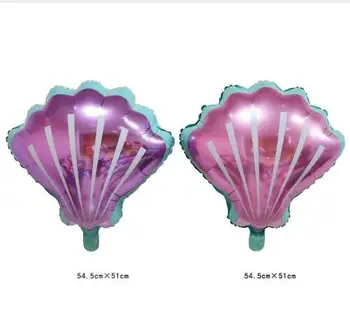 2 бр. нови розово-лилаво Хавайски балони от фолио във формата на миди, русалка, рожден Ден, украса за душата на детето, вечерни аксесоари, морска играчка