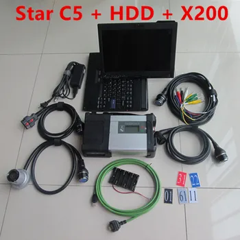 2022-12 MB STAR C5 с пълен софтуер за твърд диск 500GB HDD SD C5 добре е в лаптопа X200 сензорен екран Готов за работа