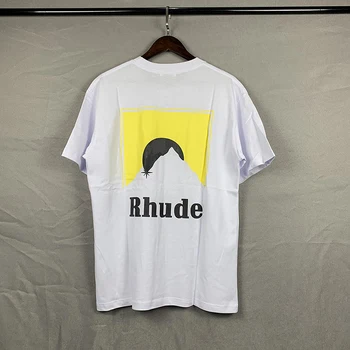 2023ss Тениска RHUDE за мъже и жени, висококачествени ежедневни тениски, потници, чай
