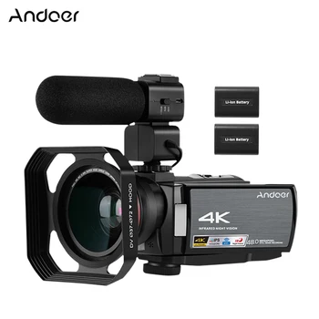 Andoer HDR-AE8 4K WiFi Цифрова видеокамера Камера DV Записващо устройство 48MP 16X Цифрово увеличение IR за Нощно Виждане 3,0 