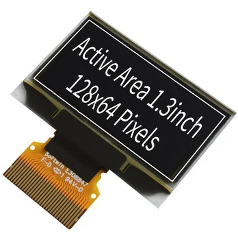 IPS 1,3-инчов 30PIN SPI, бяла OLED екран PM SSD1306, който има IC 128 * 64 IIC/паралелен интерфейс 3,3