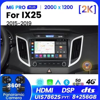 M6Pro AI Voice Android12 2 Din Радио, Мултимедиен Плейър За Hyundai Creta IX25 2015-2019 Оригинален Стил Авто 4G GPS DVD
