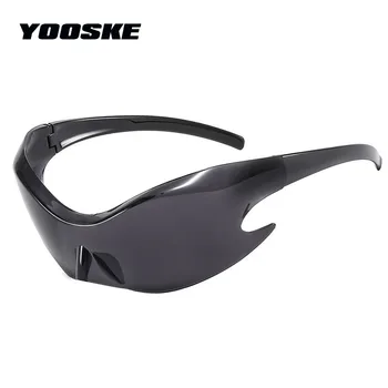 Vintage слънчеви очила YOOSKE за мъже, луксозни марка, дизайнерски слънчеви очила Y2K, дамски слънчеви очила в ретро стил, пънк, нюанси UV400, очила