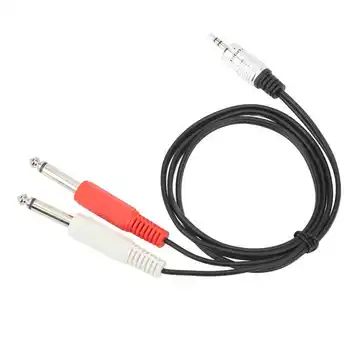 Y-образна ивица аудио кабел 3,3 фута 3,5 мм на двойно кабел 6,35 мм моно за микрофон за слушалки