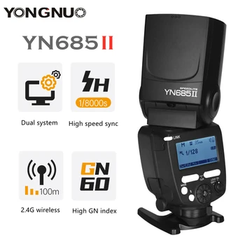 YONGNUO YN685II TTL Светкавица 2,4 G Безжична HSS 1/8000 s GN60 Master Speedlite Light За Canon 5D3 6D2 800D 77D 7D2 T4i T3i 1300D 70D