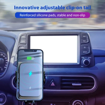 Автомобилното безжично зарядно устройство с двойна намотка, Автоматично зажимное планина, автомобили зарядно устройство за мобилни телефони Samsung със сгъваем екран