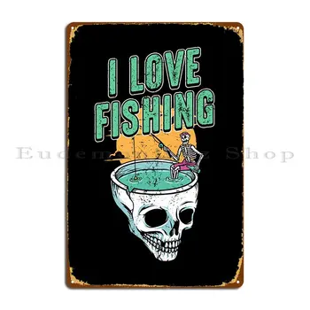 Аз обичам Риболов Метални табели Кино Живопис Клубен бар Стенни картини по Поръчка Лидице знак Плакат