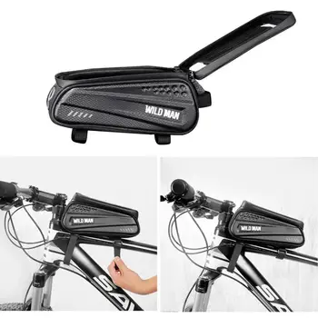 Велосипедна чанта, калъф за телефон, чанта със сензорен екран, а Предната горна тръба, велосипедна чанта, водоустойчив, 6,5 инча, МТБ, аксесоари за велосипед