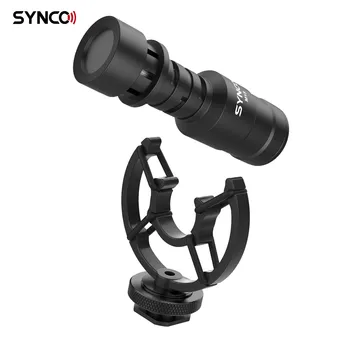 Видеомикрофон SYNCO Mic-M1S, вградена камера, Кардиоидный Кондензаторен микрофон с кабели TRS и TRRS 3,5 мм за директно излъчване на цифрови огледално-рефлексни фотоапарати на смартфони