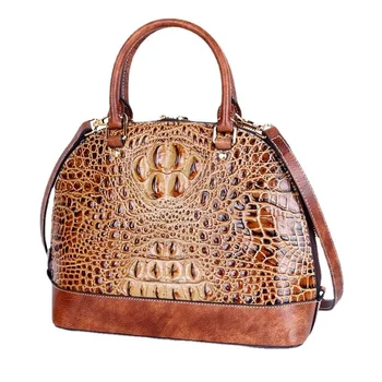 Дамска чанта от естествена кожа на първия слой, реколта женствена чанта от телешка Кожа, нова Луксозна чанта от Алигатор за почивка, дамски Чанти през рамо с голям Капацитет