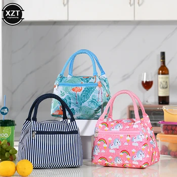 Дамски модни удебелена чанта-хладилник за пикник на открито, водоустойчив изолирани чанти за обяд, чанта-хладилник за жени