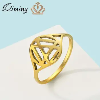 Дамски пръстени QIMING Valknut в стила на скандинавските викинги, геометрични славянски накити, винтажное наращиваемое пръстен от неръждаема стомана, мъжки подарък