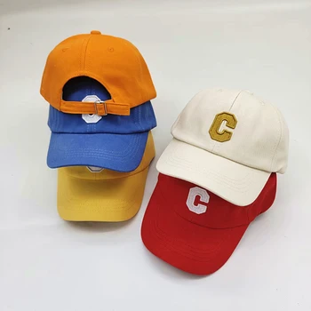 Детска бейзболна шапка с бродерия, детска бейзболна шапка за момичета и момчета, пролетно-лятна градинска бейзболна шапка с регулируема козирка, детска шапка