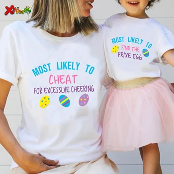 Еднакви тениски за семейството, Семейни Ризи, Скъпа Великден Риза, е един и същ Дрехи за Семейството, Риза за Парти, Риза с Яйца, Пижами, Семейни Тениски