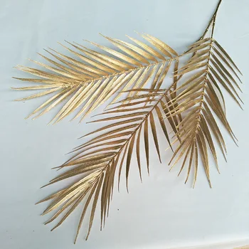Имитация на листа Хризалидокарпуса бамбук палмова лист фалшив растение Многоцветен лист сватбена украса