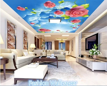 Интериор beibehang-красива индивидуалност, тапети, слънчева светлина, небесносиньо-розови таван, хартия за рисуване, 3D тапети, самозалепващи ленти