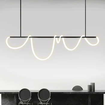 Италианската минималистичная полилей за всекидневната, творчески бар, линия, спални, ресторант, led подвесное осветление, окачен лампа 