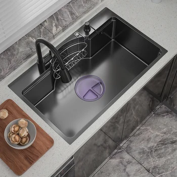Кухненска мивка от неръждаема стомана Nano 304 за кухненско слушалки, домакински подсоединитель, сливное устройство за басейна, кошница за пазаруване, кран подсоединяемый