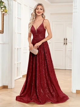 Луксозно елегантна рокля без ръкави Fannonnaf за жени, Дубай, сексуална бордовое бална рокля за бала, бандажное рокля с отворен гръб, шампанско