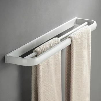 Месинг материал, бяла боя, двойна закачалка за кърпи, една проста подвесная, аксесоари за баня за монтаж на стена