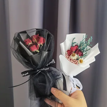 Мини-Сушени Цветя За Сватба, рожден Ден, Подаръци за Деня на майката, Букети от Рози, Подарък За Свети Валентин