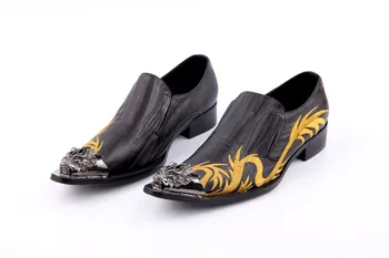 Мъжки италиански лоферы Mocassin homme, черни мъжки модел обувки от естествена кожа с остри пръсти, луксозни обувки на висок ток, мъжки размер13