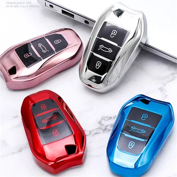 Нов Мек Калъф за автомобилни ключове от TPU, Пълно Покритие за Peugeot 308 408 508 2008 3008 4008 5008 Citroen C4 C4L C3 C6-XR, Аксесоари Smart Shell