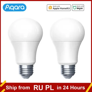 Оригиналната Интелигентна Led Лампа Aqara Zigbee 9W E27 2700-6500 K 806lm С Регулируем Затъмняване Бяла Лампа App Control за Mi Home HomeKit