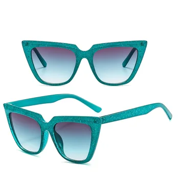 Продажба на едро Хит на Продажбите, Модерни Висококачествени Слънчеви очила Bling Colorful Oversize Cat Eye, дамски слънчеви Очила градиентных нюанси UV400