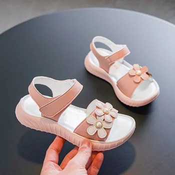 Сандали за момичета, детски летни сандали 2023, Нова Плажна обувки с Неплъзгащи мека подметка За по-големите деца, с отворени пръсти, Детски обувки, обувки на принцесата