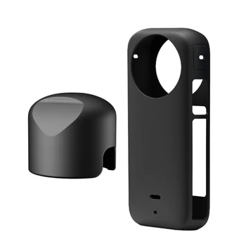 Силиконов калъф за външна камера insta360 X3 Капачки за лещите на камерата Защитен силиконов калъф за съхранение на кожата DXAC
