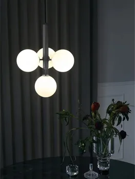 Скандинавски промишлен ретро топка стъклена окачена лампа Арт Творчески хотел ресторант лампа декорация на дома, кухня, спалня Droplight