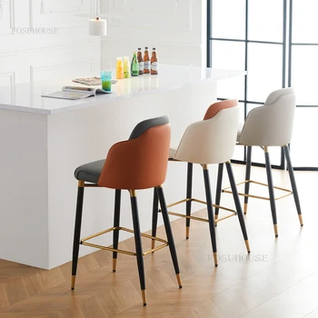 Скандинавските творчески бар столове, Кухненски Мебели, Високи Бар столове с висока облегалка, минималистичное съвременно стол, Бар стол на рецепцията на хотела