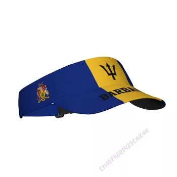 Солнцезащитная шапка с козирка под флага на Барбадос, Регулируеми дишащи слънчеви Унисекс шапки, спортни за плаж, голф, тенис, улица