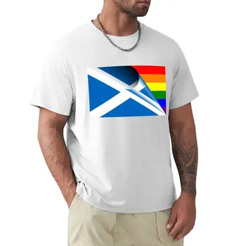 Тениска с гей-парада с флага на Шотландия, тениска с розови флага, ново издание, тениска с аниме, мъжка тениска с изображение