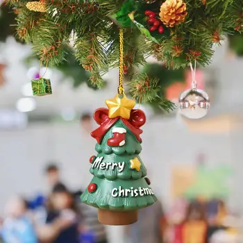 Украса за огледала за обратно виждане, Коледно дърво, подвесное украса, сладък cartoony акрилни висулка, художествен продукт за дома за Коледа