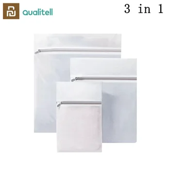 Чанта за дрехи Youpin Qualitell бяла, 3 бр. / пакет, за да се предотврати entanglements, намаляване на износване, пране и сушене на прах чанта