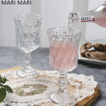Чаша за червено вино MariMari, дебели цветен Чаша за шампанско, луксозен европейски ретро чаша за вино, вечерни ресторант чаши
