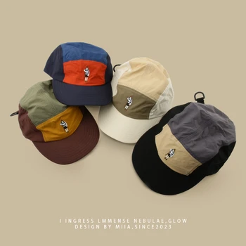 Японски стил, ретро, нишевый цвят, тънка бързосъхнеща бейзболна шапка с 5 панели, дамски, мъжки, лятна бейзболна шапка с анимационни герои, бейзболна шапка за двойки