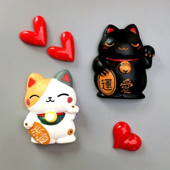 1/3/ 4шт 3D смола Японски Щастлив котка Магнитен магнит за хладилник, Магнитна паста за съобщения, полимерна магнит, паста за декорация на дома