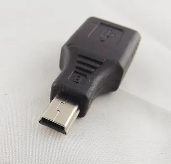 1 бр. F/M USB 2.0 A жена към Mini USB B 5-пинов OTG адаптер преобразувател