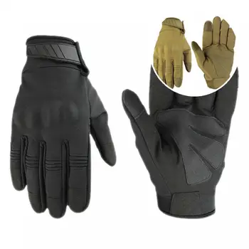 1 чифт полезни камуфляжных ръкавици от неплъзгащи дишаща естествена кожа от микрофибър, ловни ръкавици камуфляжные