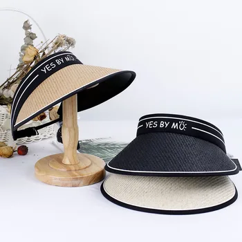 2023 Шапка с празни покрив, модерна дамска лятна шапка, готини шапки за жени, шапка за голф, солнцезащитная шапка, стилна сламена шапка, женски козирка, шапка-козирка